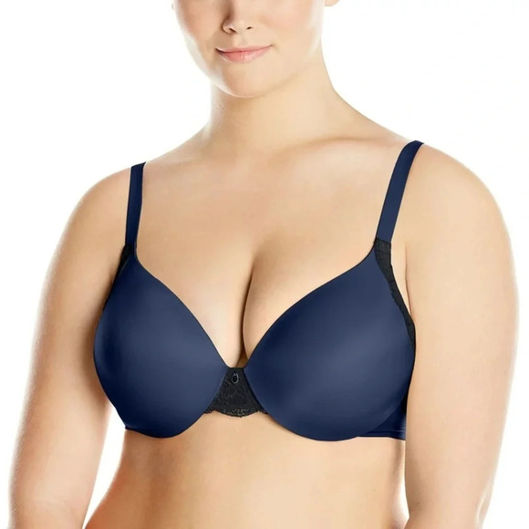 NWT Maidenform Womens 40C Full Coverage Bra Push Up Padding Navy Blue New 9475 - Picture 1 of 5